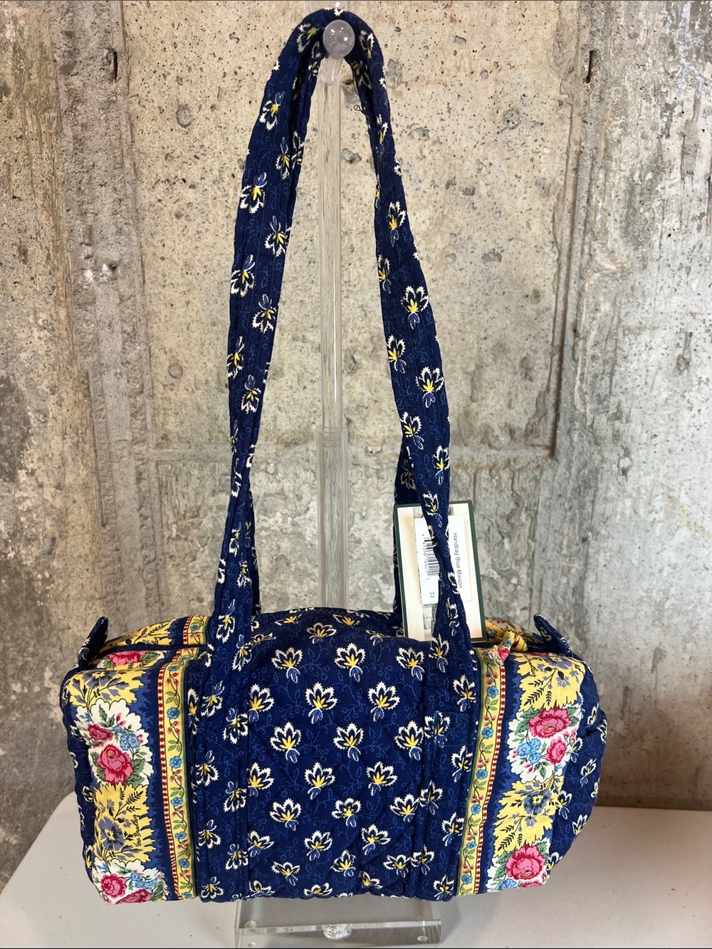 Vera Bradley Maison Blue Handbag Shoulder Bag 100 Mini Duffel Indiana RARE NWT